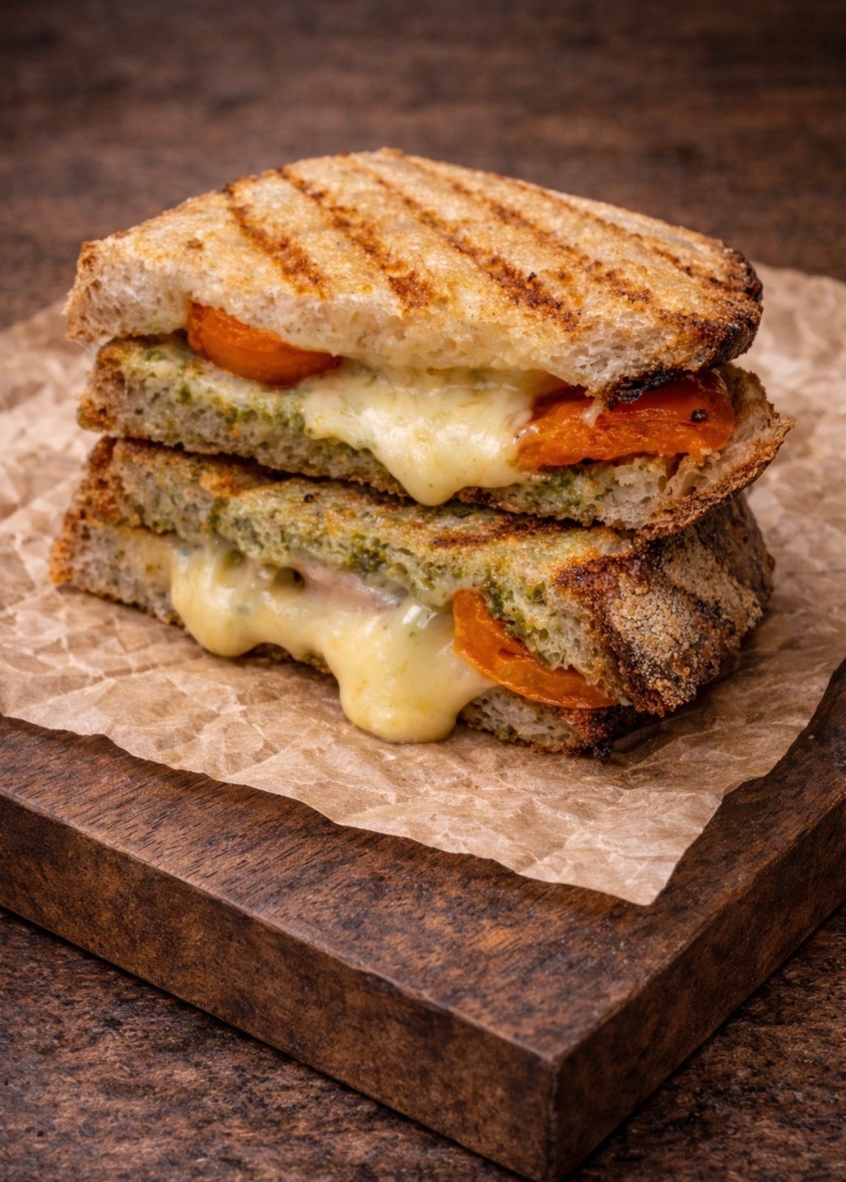 Organic Cheese Tomato & Pesto Toastie