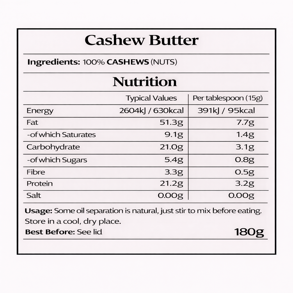 Organic Cashew Nut Butter